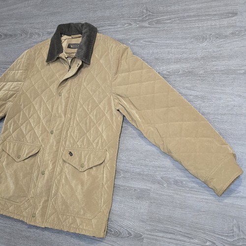 Macks Prairie Wings Quilted Velvet Jacket Khaki Tan Full Zip Corduroy Mens Large - Picture 6 of 21