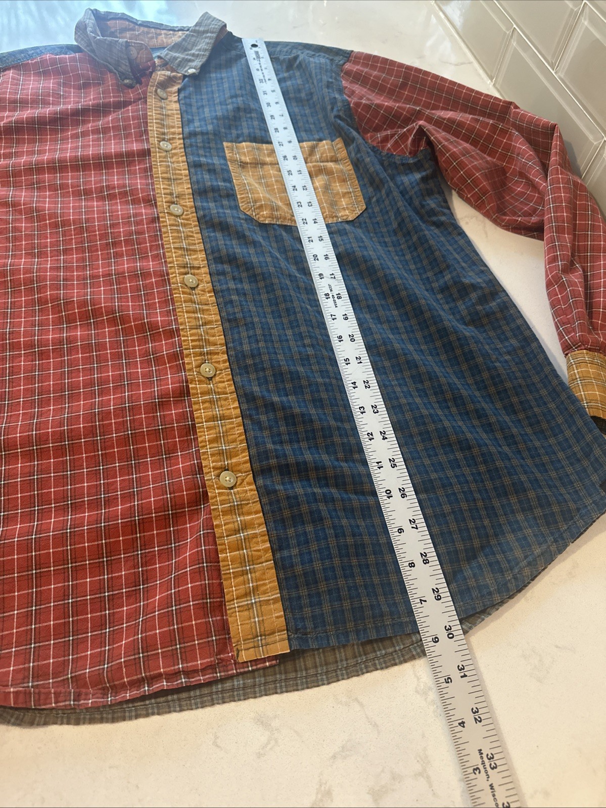 Woolrich Halifax Patchwork Plaid Long Sleeve Men’… - image 10