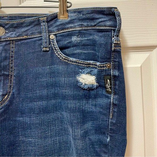 Jean argenté Elyse taille moyenne slim curvy coupe décontractée coupe botte jeans vieilli 14 - Photo 5/16
