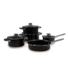 Carter & Clay Black 9 Piece Non-Stick Cookware Set Black/Grey/Copper/Rose Gold
