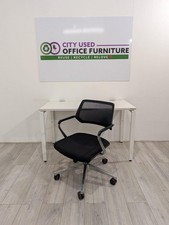 Haworth Height Settable Desk, White Top & Frame, W1200mm w/ Steelcase QiVi Co...