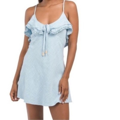 Free People Love Forever Mini Dress Hot Spring Blue Large NWT