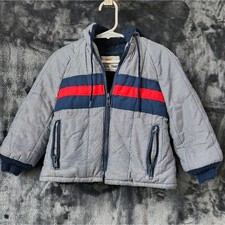 Casual Time Vintage Striped Kids Jacket with Red Accents