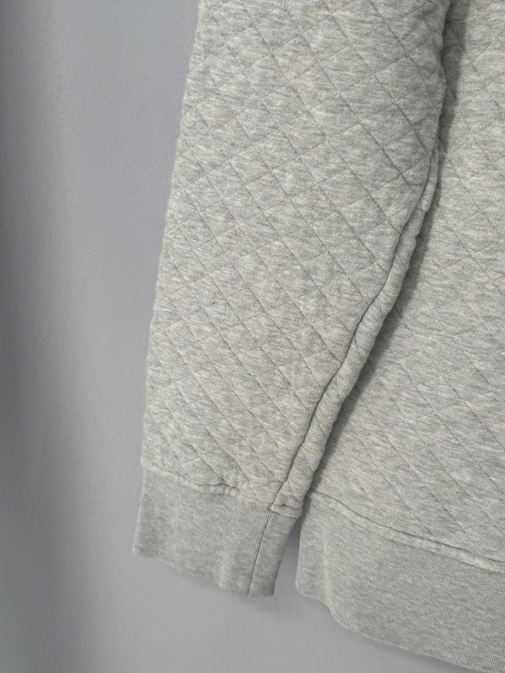 Patagonia Sweatshirt Womens Small Gray Quilted Organic Cotton Snap Pullover - Image 3 of 4