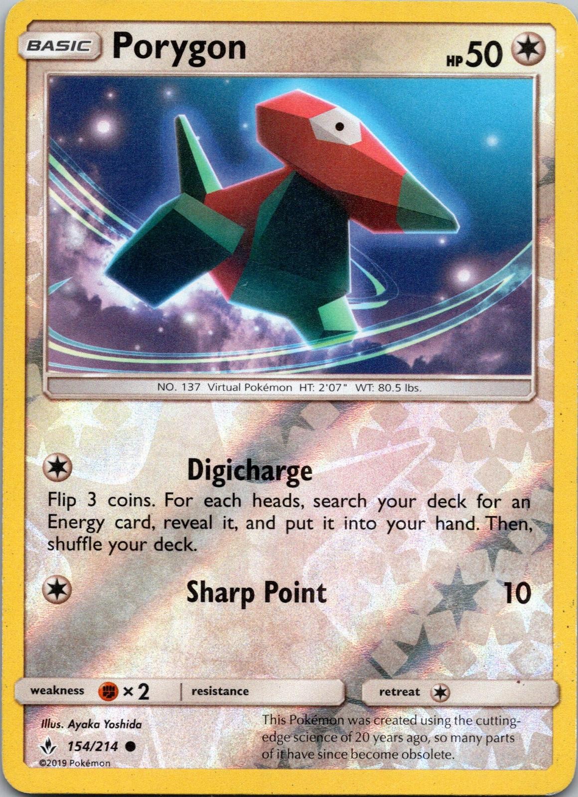 Porygon 154/214 Common Unbroken Bonds Pokemon Reverse Holo Lightly Played