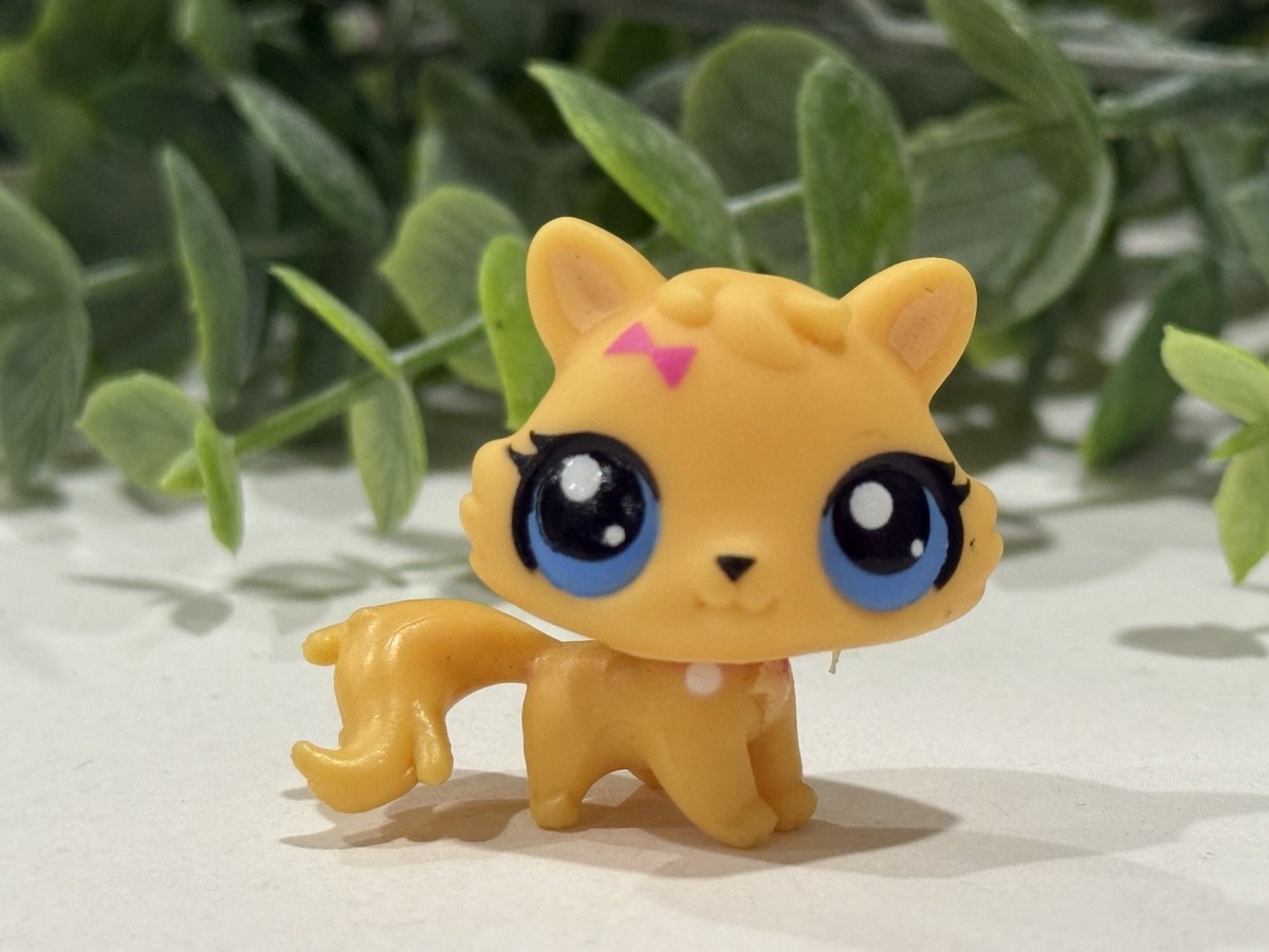 Littlest Pet Shop 3612 LPS Authentic Yellow Baby Kitten Cat Pink
