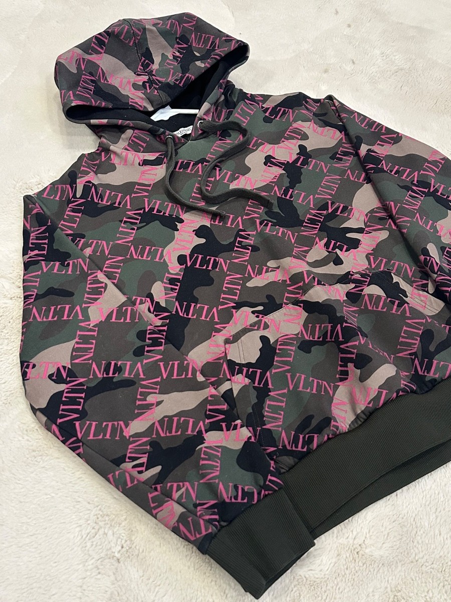 Valentino Garavani Camouflage VLTN Checkered Hoodie Size M Made In Italy View 2