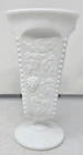 Vintage Westmoreland Milk Glass Paneled Grape Footed Vase 9”