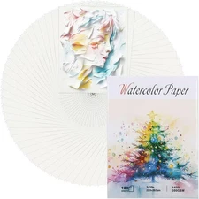 Ddaowanx 120 Sheets Watercolor Paper Bulk,140 lb/300 GSM 5 x 7 Inches, White 