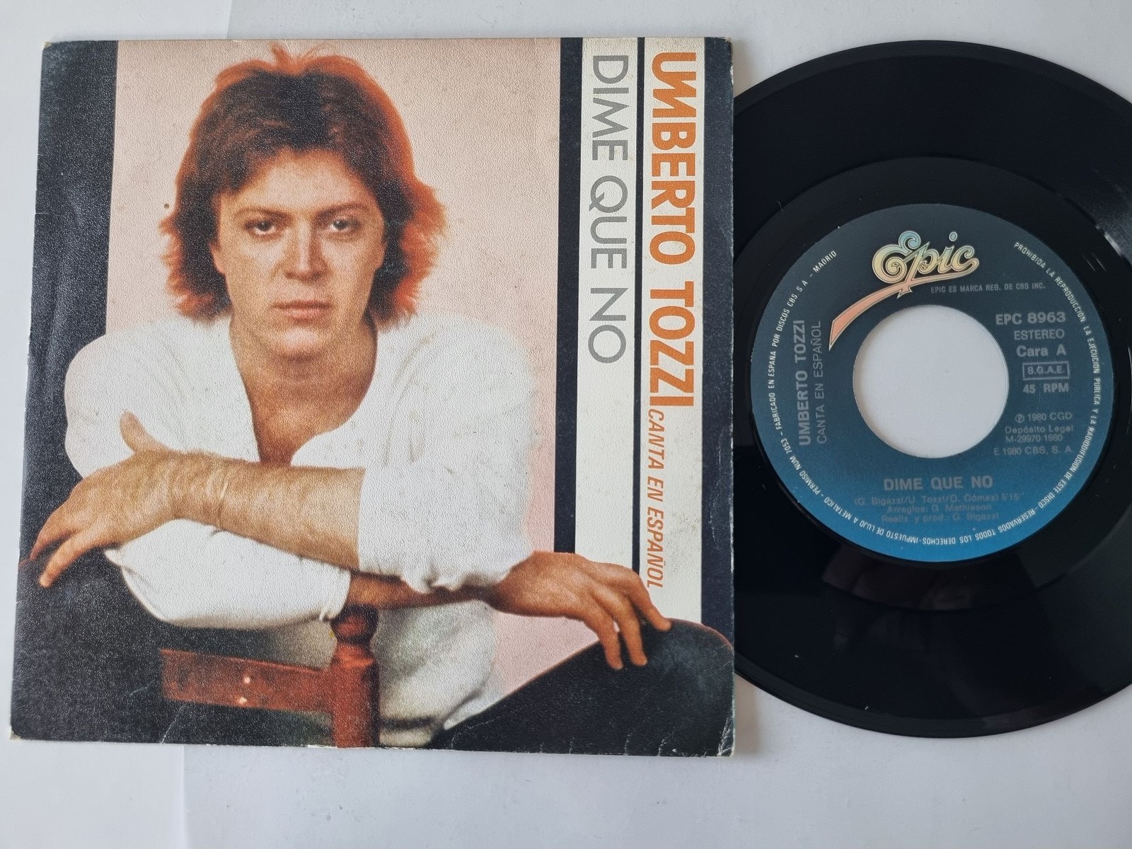 Umberto Tozzi - Dime que no 7'' Vinyl Spain SUNG IN SPANISH