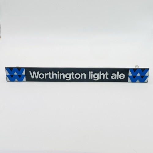 Worthington Light Ale Beer Sign VTG 70s Clip on Plastic UK Lager Pub Bar England