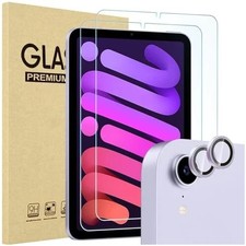 2 Pack Screen Protector for iPad Mini 6th Generation 2 Pack Camera Purple