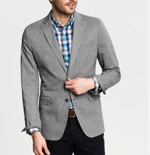 NEW 2025 BANANA REPUBLIC Gray Herringbone Sport Coat Suit Blazer 38S Wool Slim