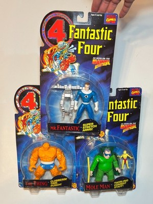 Fantastic Four Mr Fantastic, The Thing, and Mole Man Action Figure Toy Biz 1994 