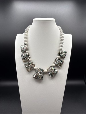 Jay King Minenfund DTR 925 MOSIAC ABALONE und HOWLITH PERLEN Halskette