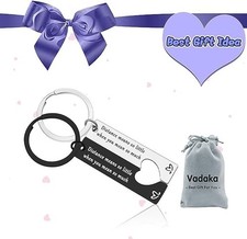 Couple Keychain Set for Long Distance Relationship - Anniversary Gift for Him