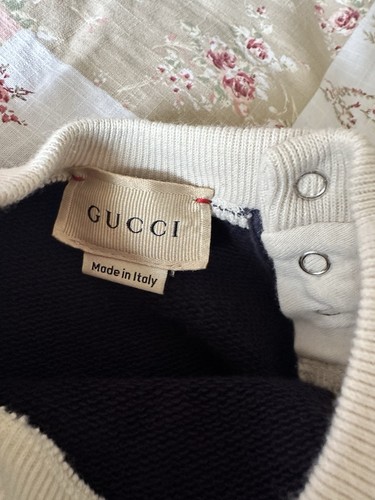 Gucci Sweatshirt Baby Pullover Cotton Embroidered Logo 3-6 Months Unisex. - Picture 3 of 6