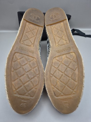 Chanel CC Espadrilles Tweed Black & White EU 39 UK 6 Made in Spain - Bild 12 von 14