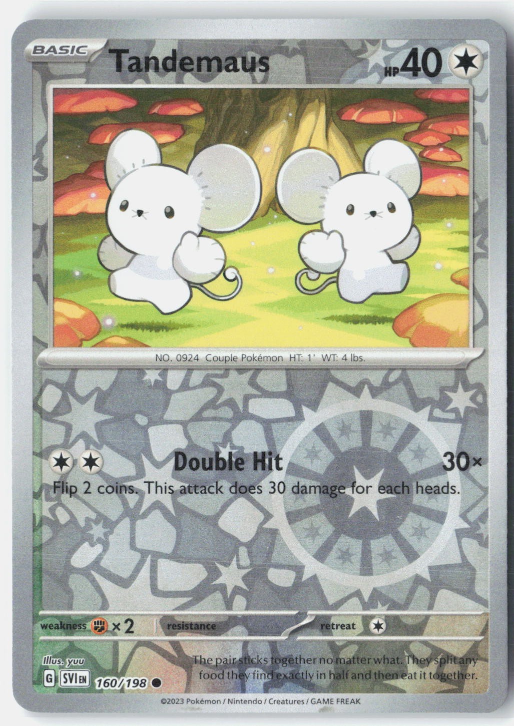 Tandemaus SV01: Scarlet & Violet Base Set 160/198 Pokemon Card Holo