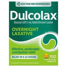 100 Tablets Exp 2027 Dulcolax Laxative Tablets Reliable Overnight Relief