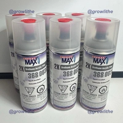 2K Spray Max Urethane Acrylic Filler Primer Paint Gray 3680036 6 Pack SprayMax