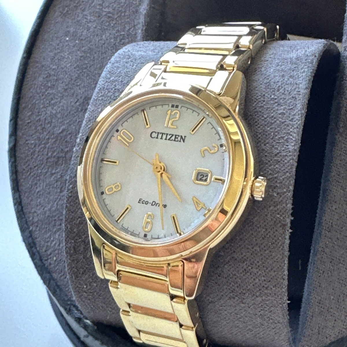 Citizen Women\'s Watch FE1242-78D Eco Drive Mother of Pearl Gold Stainless Steel Citizen FE1242-78D women main image 2