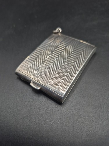 Art Deco Sterling Silver Engine Turned Small Cigarette Cheroot Case 1931 35.4g