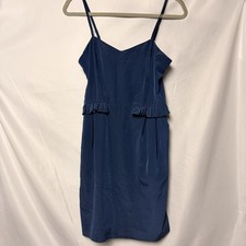 Forever 21 Navy Blue V-Neck Ruffle Peplum Cami Dress Mini Cocktail Party Size S