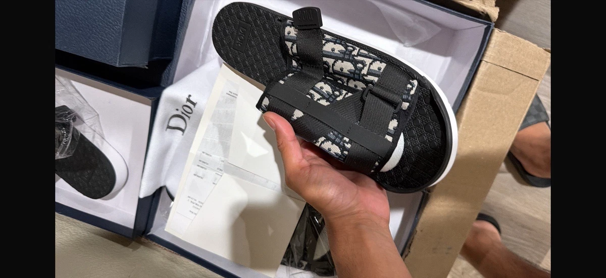 Al Rabee Italian Leather Sandals Men 10 43 Handmade Slip-On Slide Platform White Alexander McQueen Black and White Logo Sandals main image 2