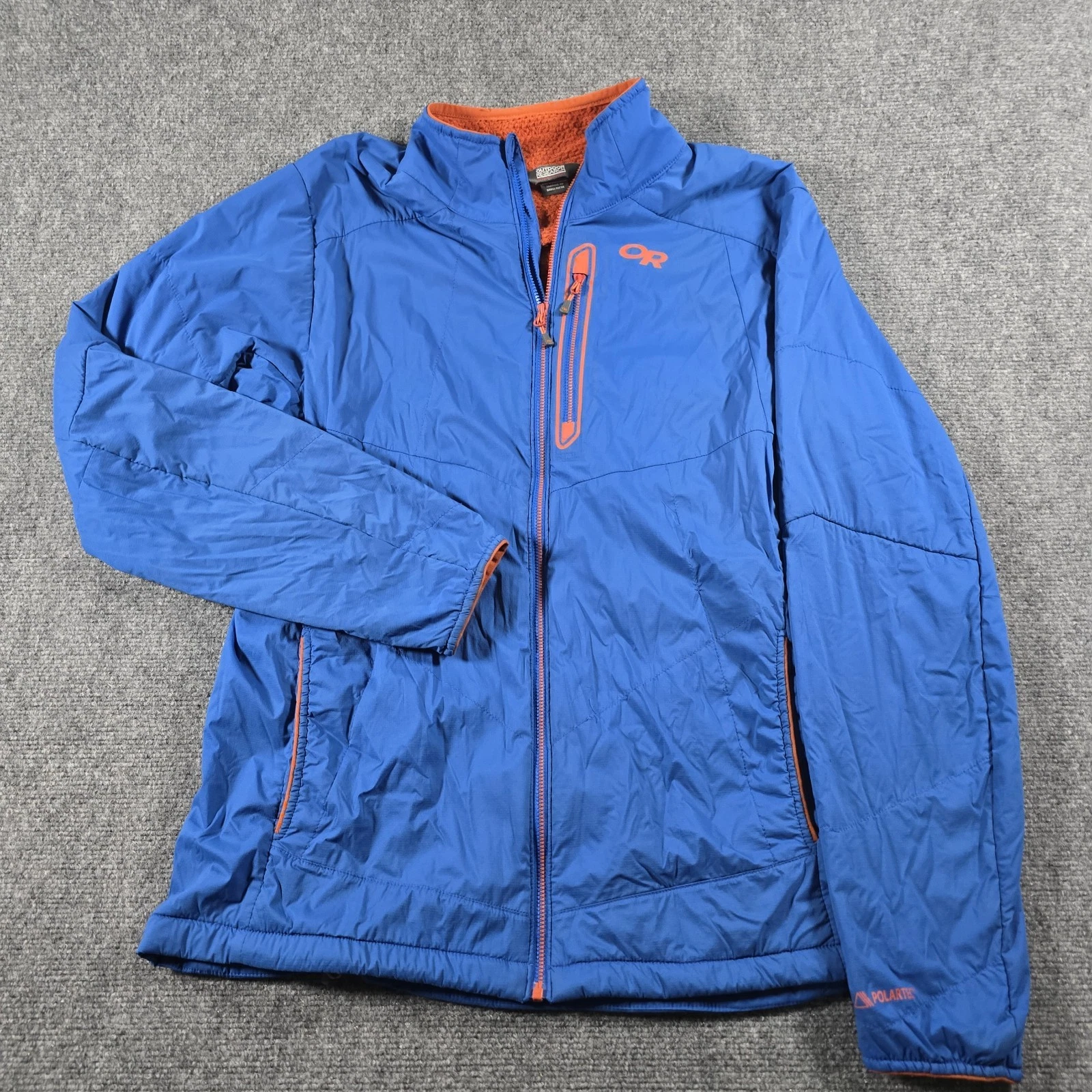 Outdoor Research Pertex Quantum Jacket Womens M Blue Orange Ascendant Polartec