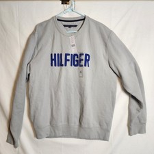 Tommy Hilfiger Men's XL TG/XG Film Grey Pullover Sweatshirt Embroidered Logo NWT