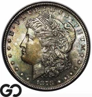 1878 7TF Morgan Silver Dollar Coin, Double Sided Toner, Gem BU++, Color