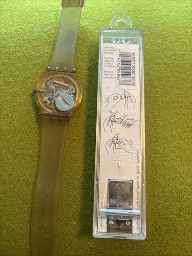 OROLOGIO SWATCH vintage 1985-88 analogico GK100 gelatina Swiss made con cinturino extra - Foto 4 di 7