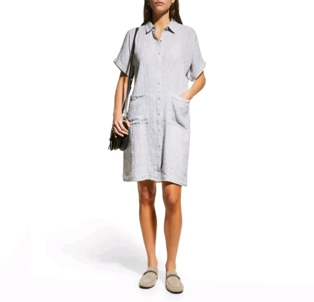 Linen Striped Dresses Midi for sale | eBay