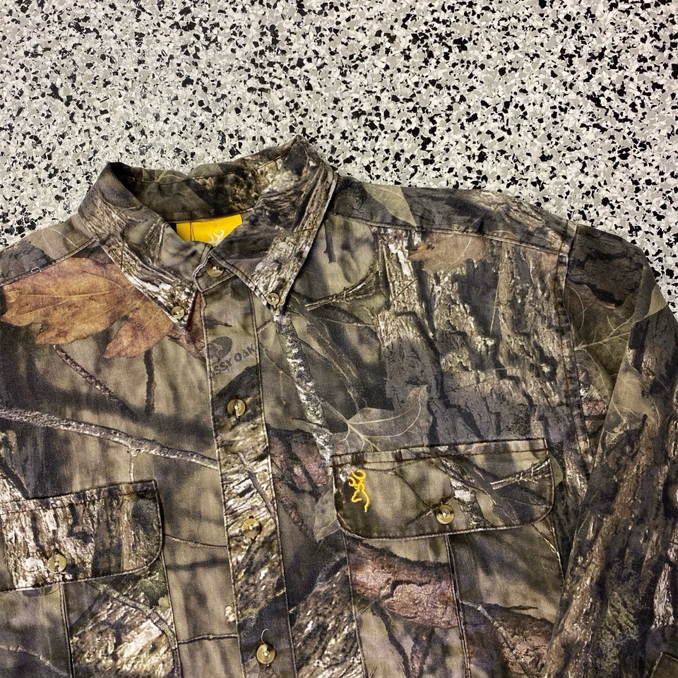 Browning Camo Button Shirt Long Sleeve Mens Large Realtree Wasatch - Image 2 of 4