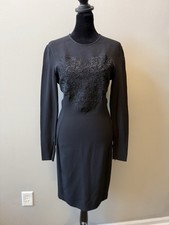 Stella Mccartney Black Heart Embroidered Little Black Dress Made In Italy 38