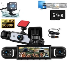 360° 4 Channel 1080P HD Car Dash Cam Front and Rear Inside Left Right + Camera