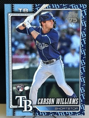 CARSON WILLIAMS 2026 Topps Series 1 TEAM LOGO BORDER SP #25 Rays RC