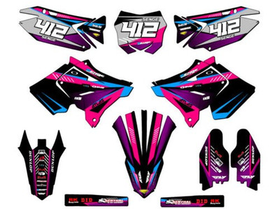 2001-2014 Polisport Restyle ( Rmz Stil) RM 250 Anstieg Pink Senge Grafiken Set