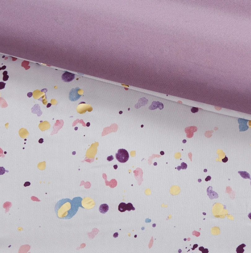 Intelligent Design Abby Metallic Printed - Pintucked Comforter Plum Full - Queen - Image 2 of 4