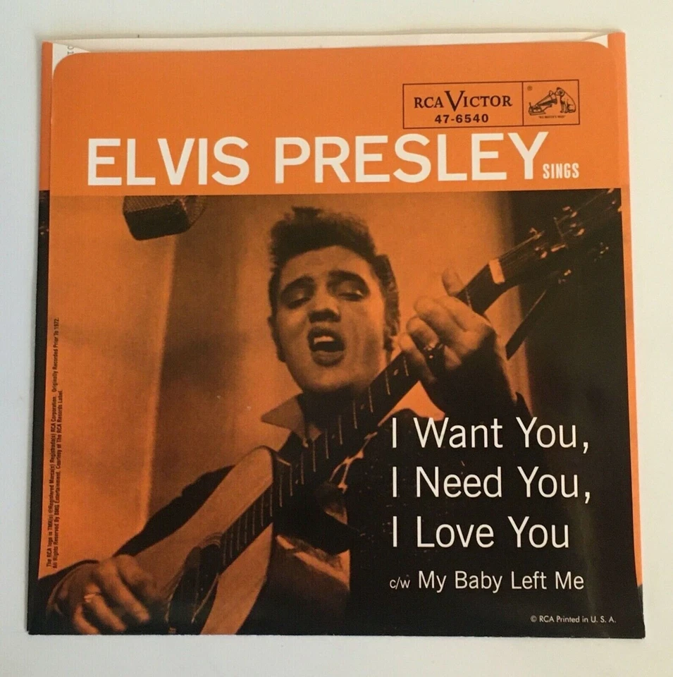Elvis Presley / я хочу тебя, я нуждаюсь в тебе, я люблю тебя / красный винил 45 w PS / новый - Изображение 4 из 4