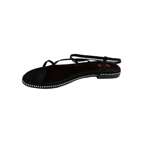 Bar III Women Ankle Strap Flat Sandal Black 8.5M new with box (lot 1181) - 第 4/9 張圖片