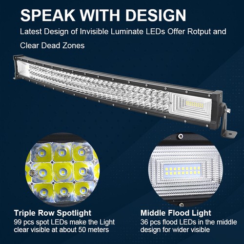 Curved 7D Tri-Row 32"inch 405W LED Light Bar for Off road Truck Jeep Car 180W - Bild 3 von 9
