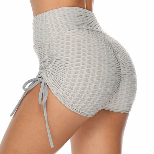 Women High Waist Sports Shorts Yoga Pants Butt Lift Ruched Workout Gym Hot Booty - Picture 9 of 16