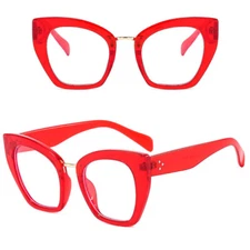 Oversize Cat Eye Anti-Blue Light Eyeglasses For Women Clear Lens Glasses Frames
