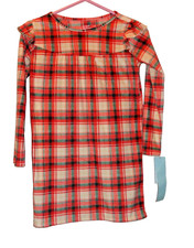 Girls Cat  Jack Plaid Winter Nightgown Size M 8