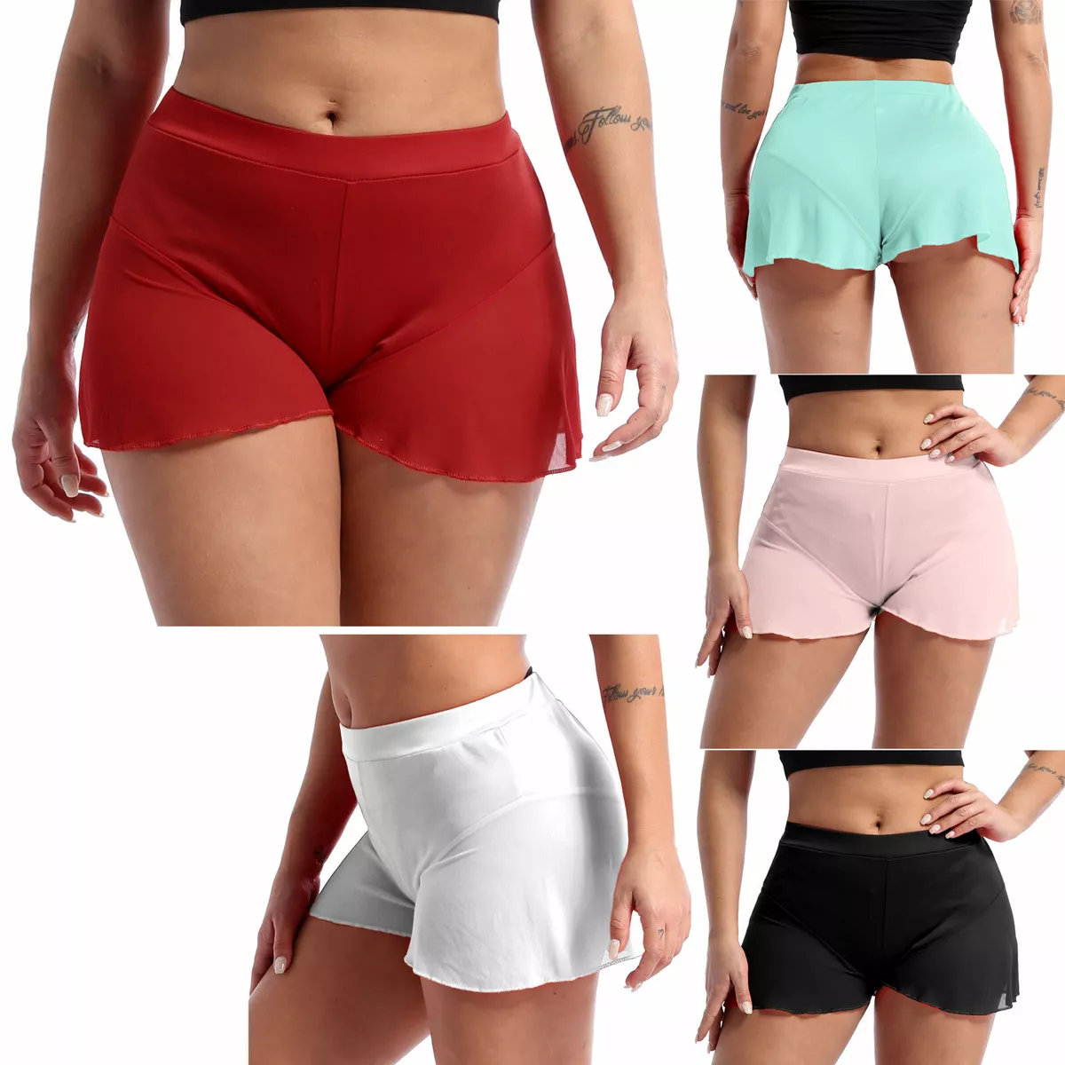 Women's High Waist Pole Dance Ruffled Shorts Hot Pants Mini Tight Bikini  Shorts