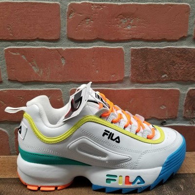 fila disruptor ii logo taping white shoes
