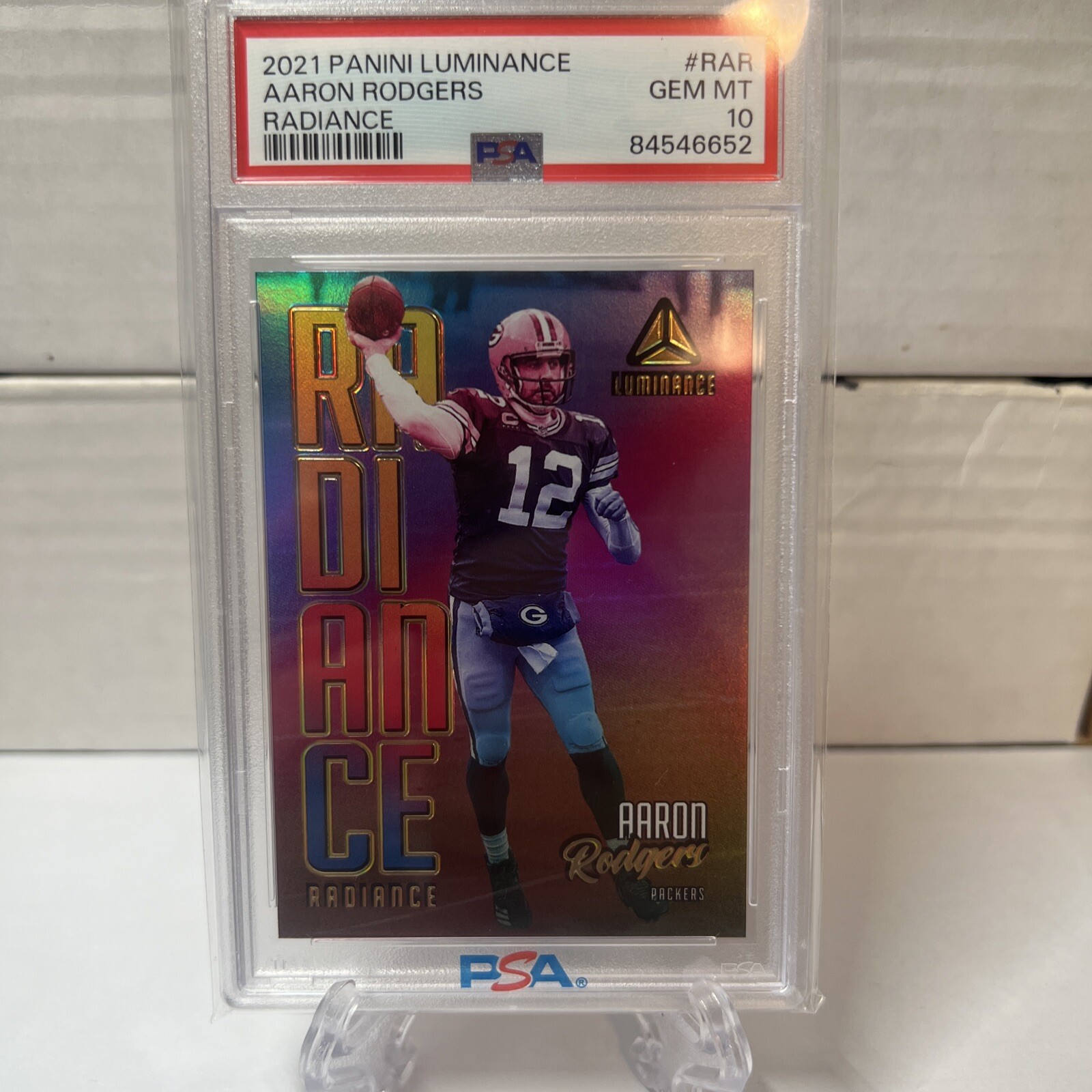2021 Panini Luminance Aaron Rodgers Radiance Case Hit Ssp Gem Mint 10 Pop 3