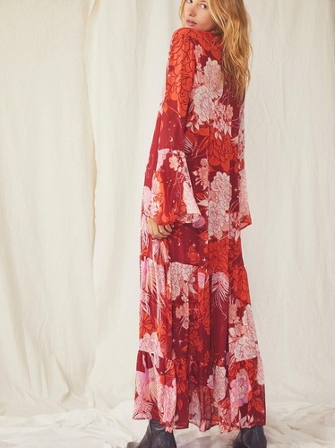 People Moroccan Roll Maxi Dress sz 